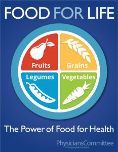 Nourriture pour la vie : le pouvoir de la nourriture pour la santé. Logo du programme d'ateliers par le Comité des Médecins pour une Médecine Responsable.